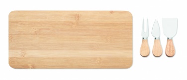 Logotrade corporate gift image of: Bamboo Cheese board set Leipzig