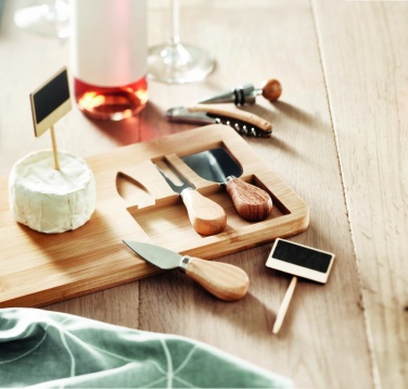 Logotrade promotional gift image of: Bamboo Cheese board set Leipzig