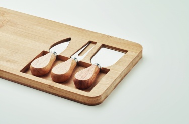 Logotrade corporate gift image of: Bamboo Cheese board set Leipzig