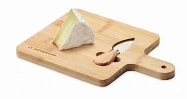 Logo trade corporate gifts image of: Cheese board set in bamboo Bremen