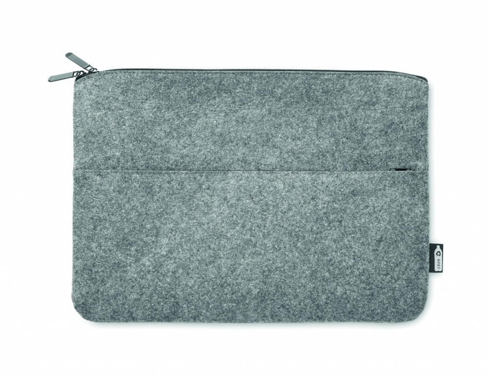 Logo trade promotional gift photo of: RPET felt zipped laptop bag