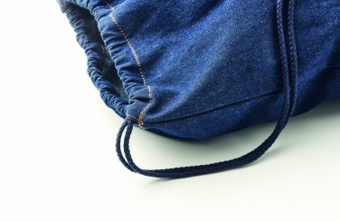 Logo trade business gifts image of: Recycled denim drawstring bag