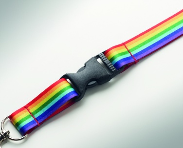 Logo trade promotional merchandise image of: Rainbow RPET lanyard