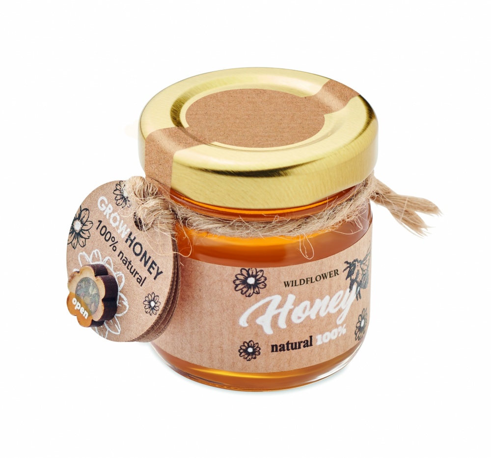 Logo trade promotional giveaway photo of: Wildflower honey jar 50 gr