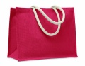 Jute bag with cotton handle, Red