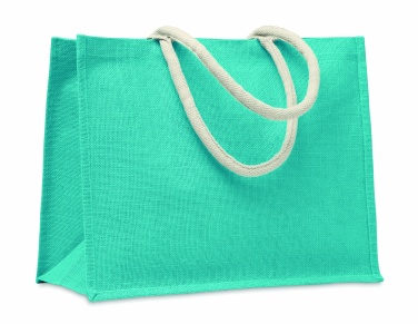 Logo trade advertising products image of: Jute bag with cotton handle