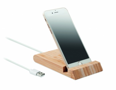 Logo trade advertising products picture of: Bamboo wireless charger  10W ODOS