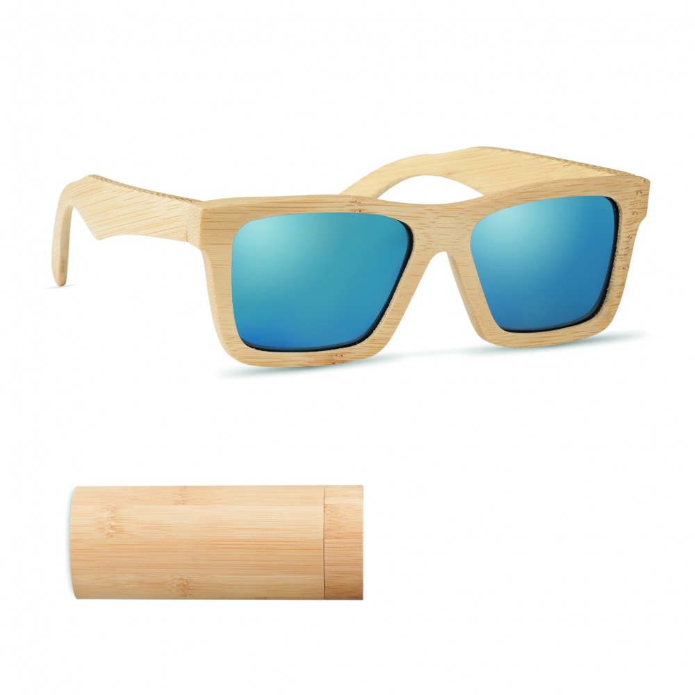 Logotrade promotional product image of: Sunglasses and case in bamboo KEILA