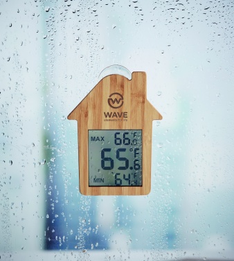 Logo trade advertising products image of: Bamboo weather station HISA