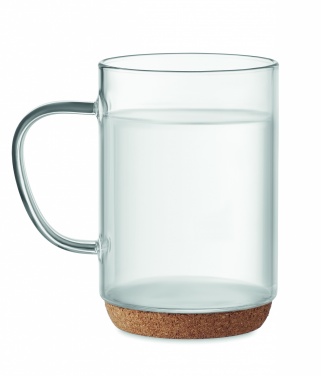 Logotrade promotional products photo of: Glass mug 400ml with cork base