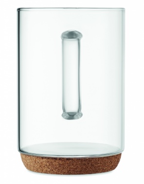 Logo trade promotional items image of: Glass mug 400ml with cork base