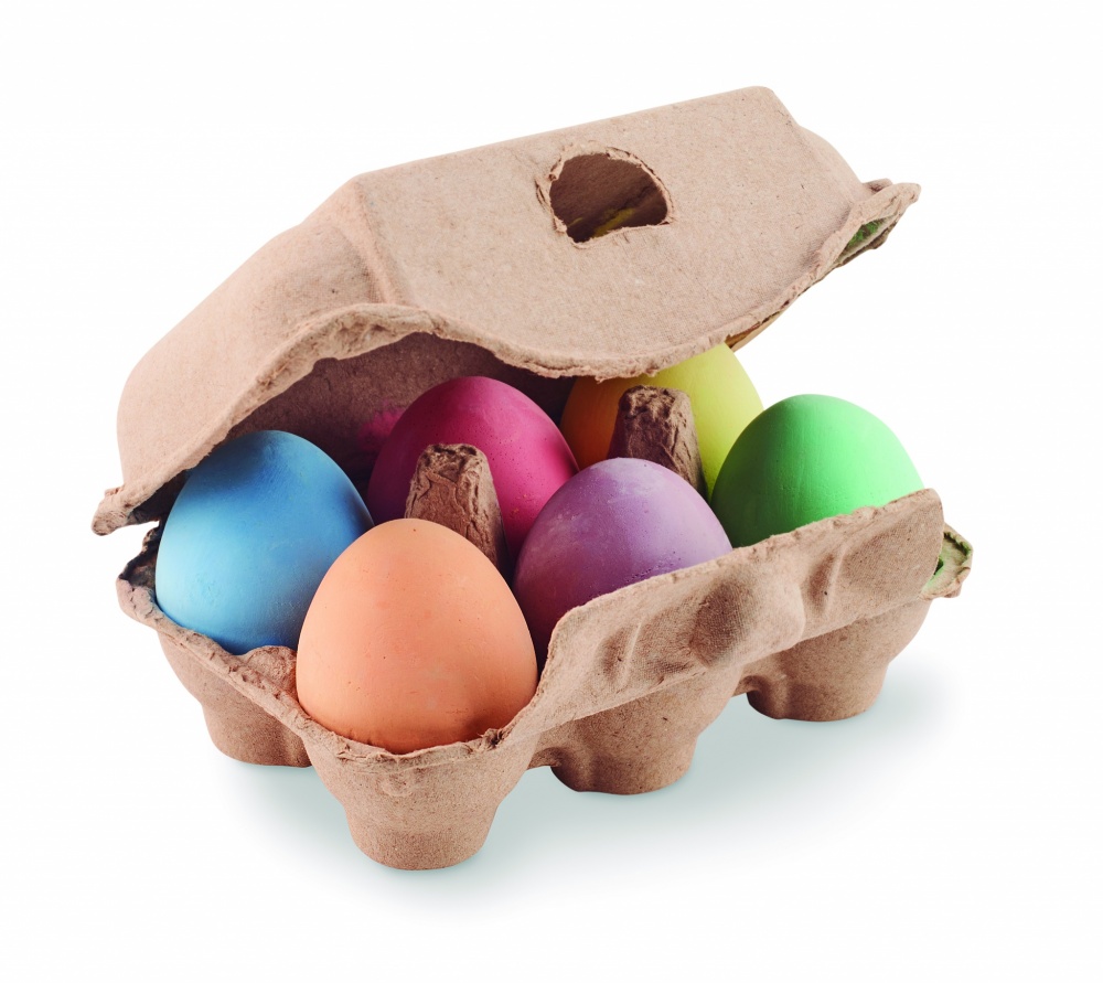 Logo trade promotional items picture of: 6 chalk eggs in box