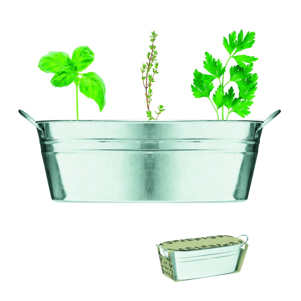 Logotrade promotional merchandise picture of: Zinc tub with 3 herbs seeds