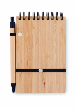 Logotrade promotional products photo of: A6 bamboo notepad with pen SONORABAM