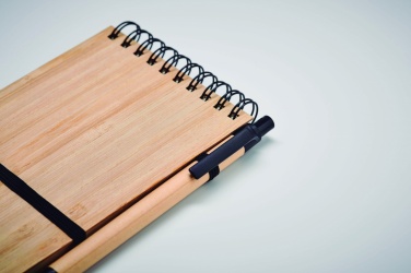 Logotrade promotional giveaways photo of: A6 bamboo notepad with pen SONORABAM