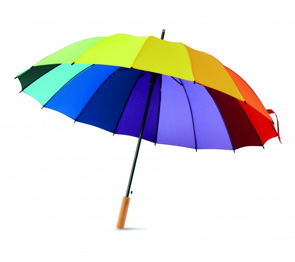 Logo trade promotional giveaways picture of: 27 inch rainbow umbrella