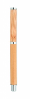 Logo trade promotional giveaways image of: Bamboo gel pen