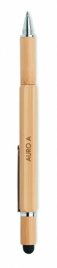 Logo trade advertising products picture of: Spirit level pen in bamboo