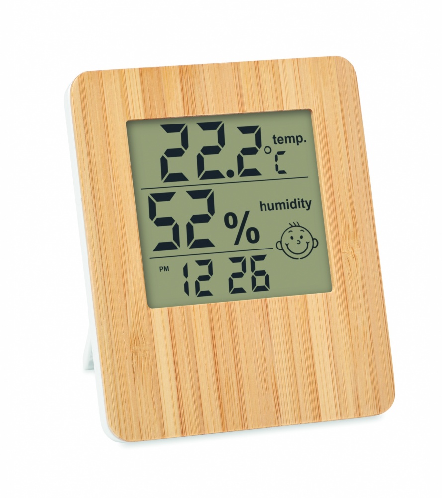 Logo trade promotional merchandise picture of: Bamboo weather station