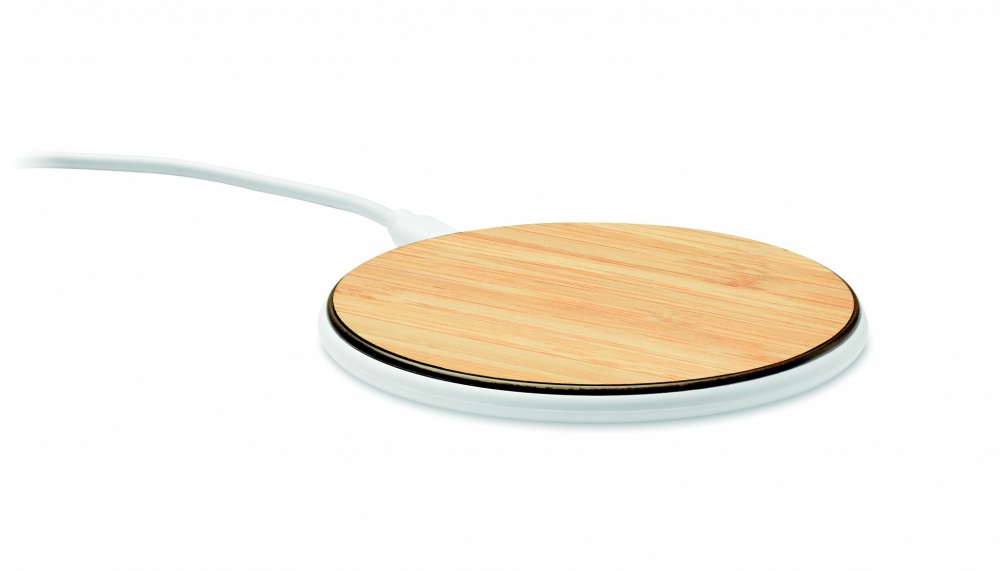 Logotrade promotional gift image of: Bamboo wireless charger 10W