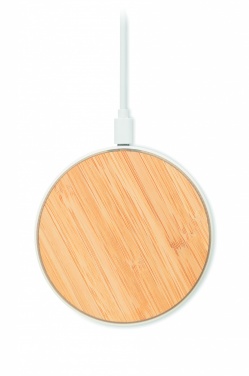 Logo trade promotional products image of: Bamboo wireless charger 10W