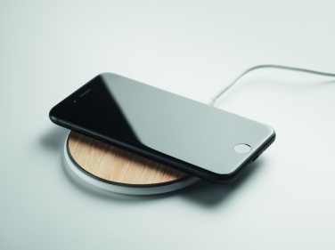 Logo trade promotional item photo of: Bamboo wireless charger 10W