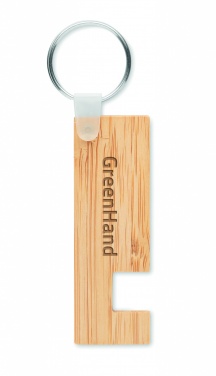 Logo trade promotional items picture of: Bamboo stand and key ring Savonlinna