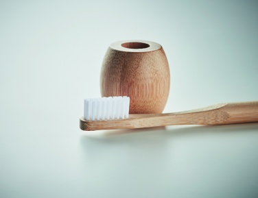 Logo trade promotional gifts picture of: Bamboo tooth brush with stand