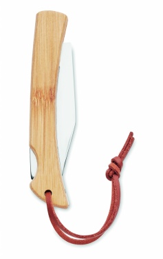 Logo trade business gifts image of: Foldable knife in bamboo