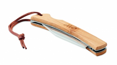 Logo trade corporate gift photo of: Foldable knife in bamboo