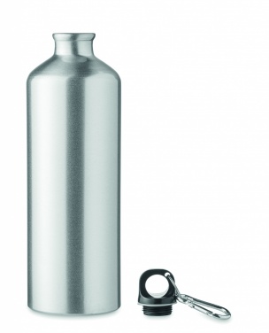 Logotrade promotional product picture of: 1000 ml single-walled aluminum water bottle with a carabiner