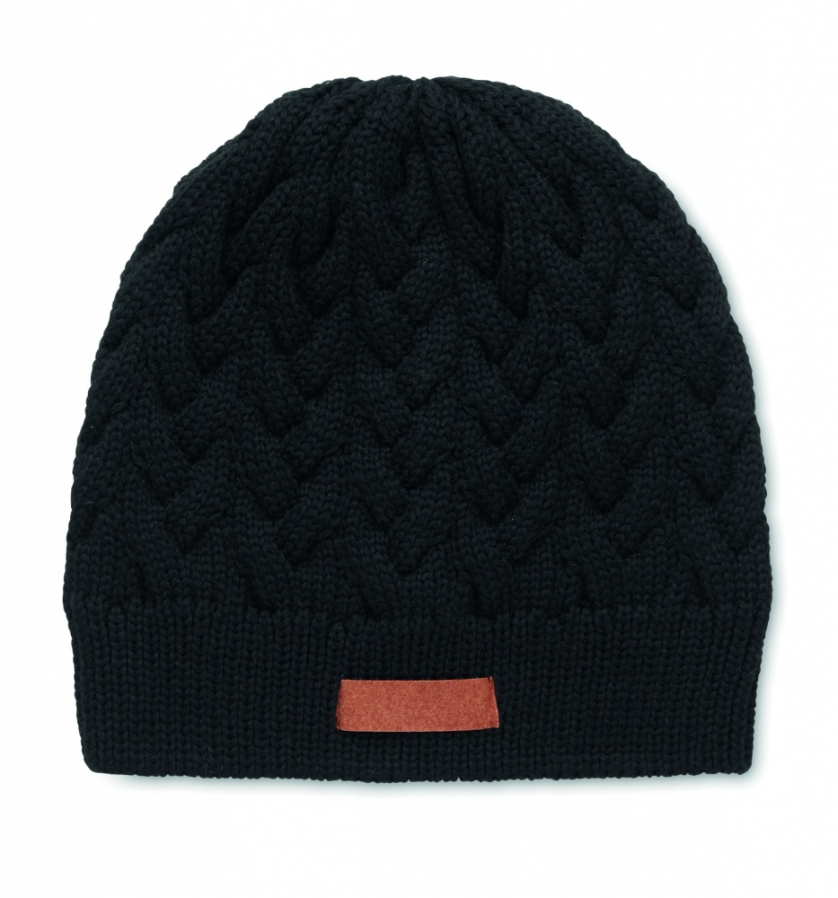 Logotrade promotional merchandise image of: Cable knit beanie in RPET