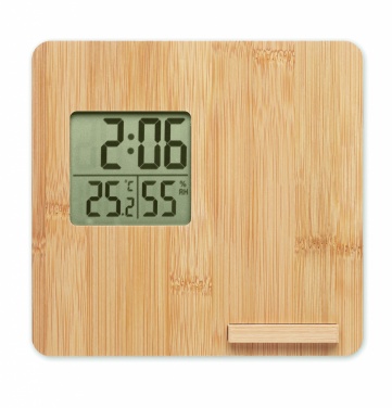 Logo trade advertising product photo of: Bamboo weather station 10W