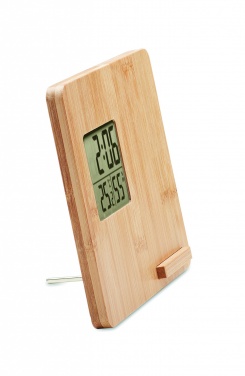 Logotrade business gift image of: Bamboo weather station 10W