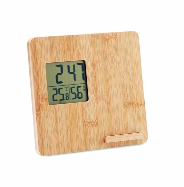 Logotrade promotional gift image of: Bamboo weather station 10W