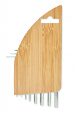 Logo trade corporate gifts image of: Hex key set in bamboo