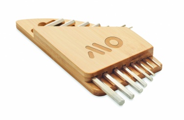 Logo trade promotional gifts picture of: Hex key set in bamboo