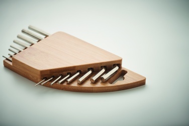 Logo trade corporate gift photo of: Hex key set in bamboo