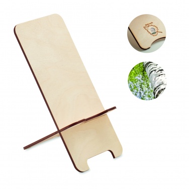 Logo trade promotional gifts image of: Birch Wood phone stand