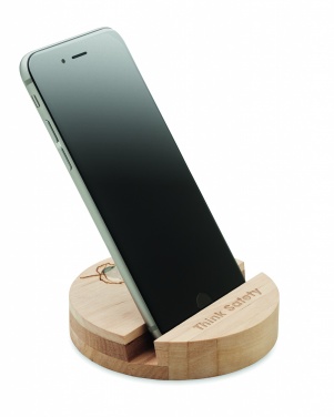 Logo trade promotional merchandise picture of: Birch Wood phone stand