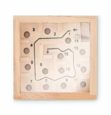 Logo trade promotional items image of: Pine wooden labyrinth game