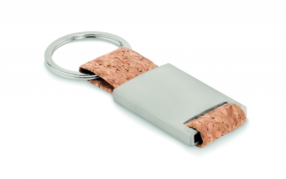 Logo trade promotional giveaways image of: Key ring with cork webbing