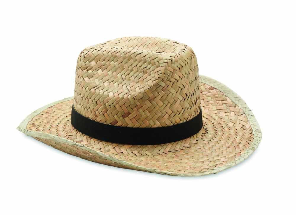 Logo trade promotional giveaways image of: Natural straw cowboy hat