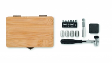 Logotrade promotional item image of: 13 piece tool set, bamboo case