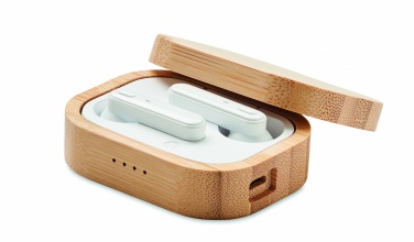 Logotrade promotional products photo of: TWS earbuds in bamboo case