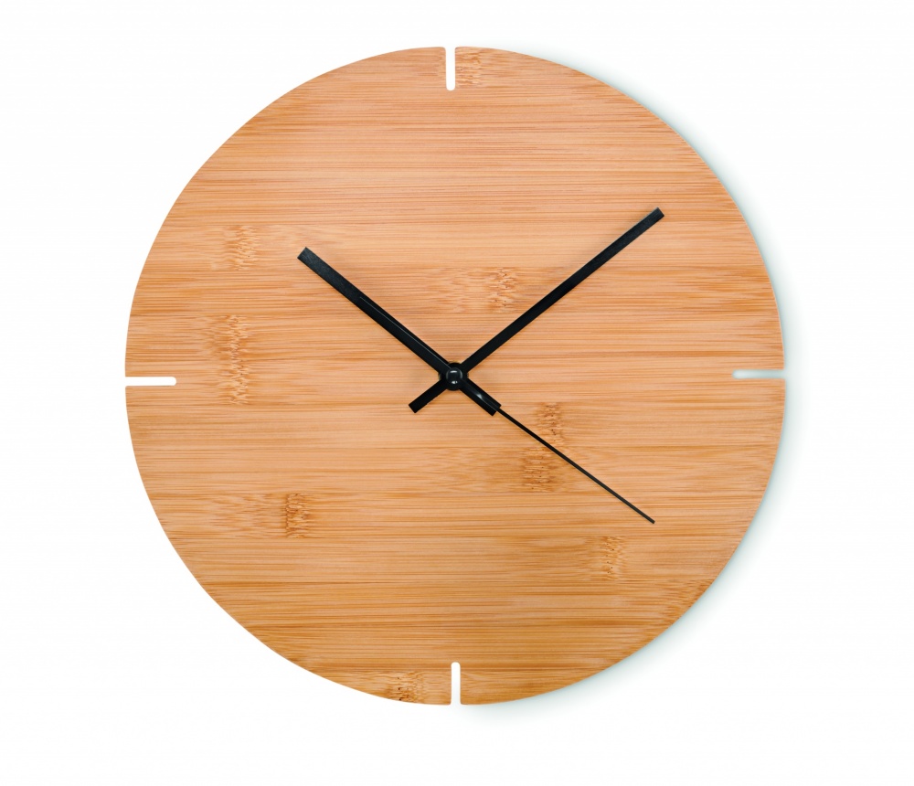 Logotrade promotional giveaway picture of: Round shape bamboo wall clock