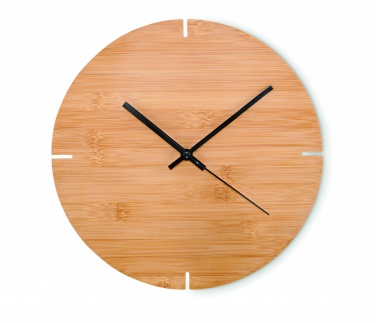 Logotrade promotional merchandise photo of: Round shape bamboo wall clock