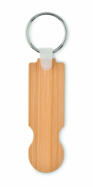 Logo trade promotional items picture of: Bamboo euro token key ring