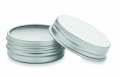 Vegan lip balm in round tin, White