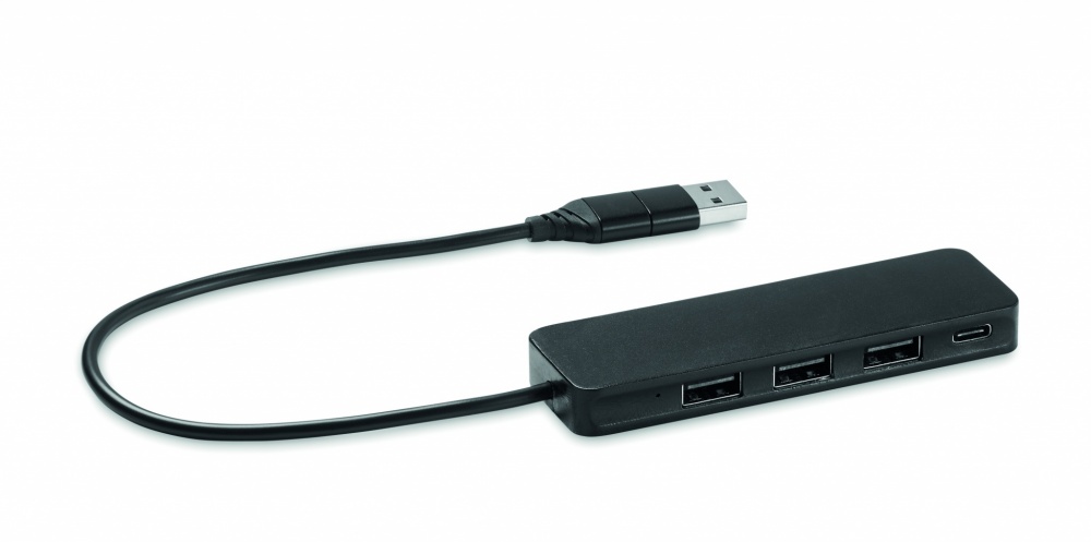 Logo trade promotional merchandise image of: USB-C 4 port USB hub